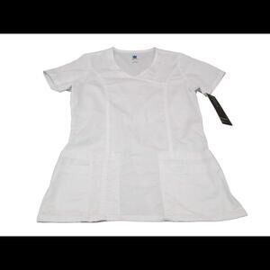 NWT Maevn Womens White Uniform Scrub Top Nurse Work Wear Size XS​​​​